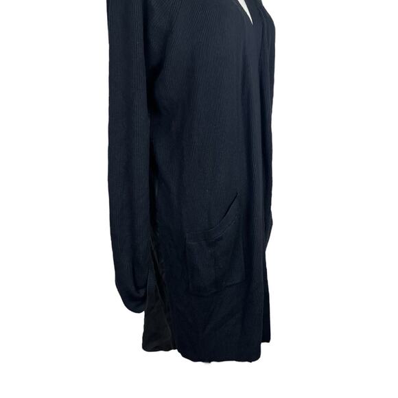 Lululemon Still At Ease Wrap Black Knit Cashlu Open Front Cardigan Size 12 NEW - Picture 5 of 9